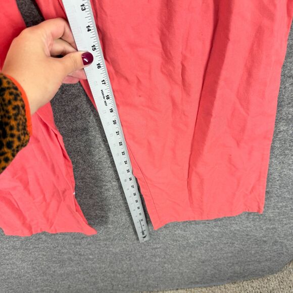 Just Be... Pants Women 3X Plus Pink High Rise Chino Drawstring Flat Front Cotton - Picture 5 of 7